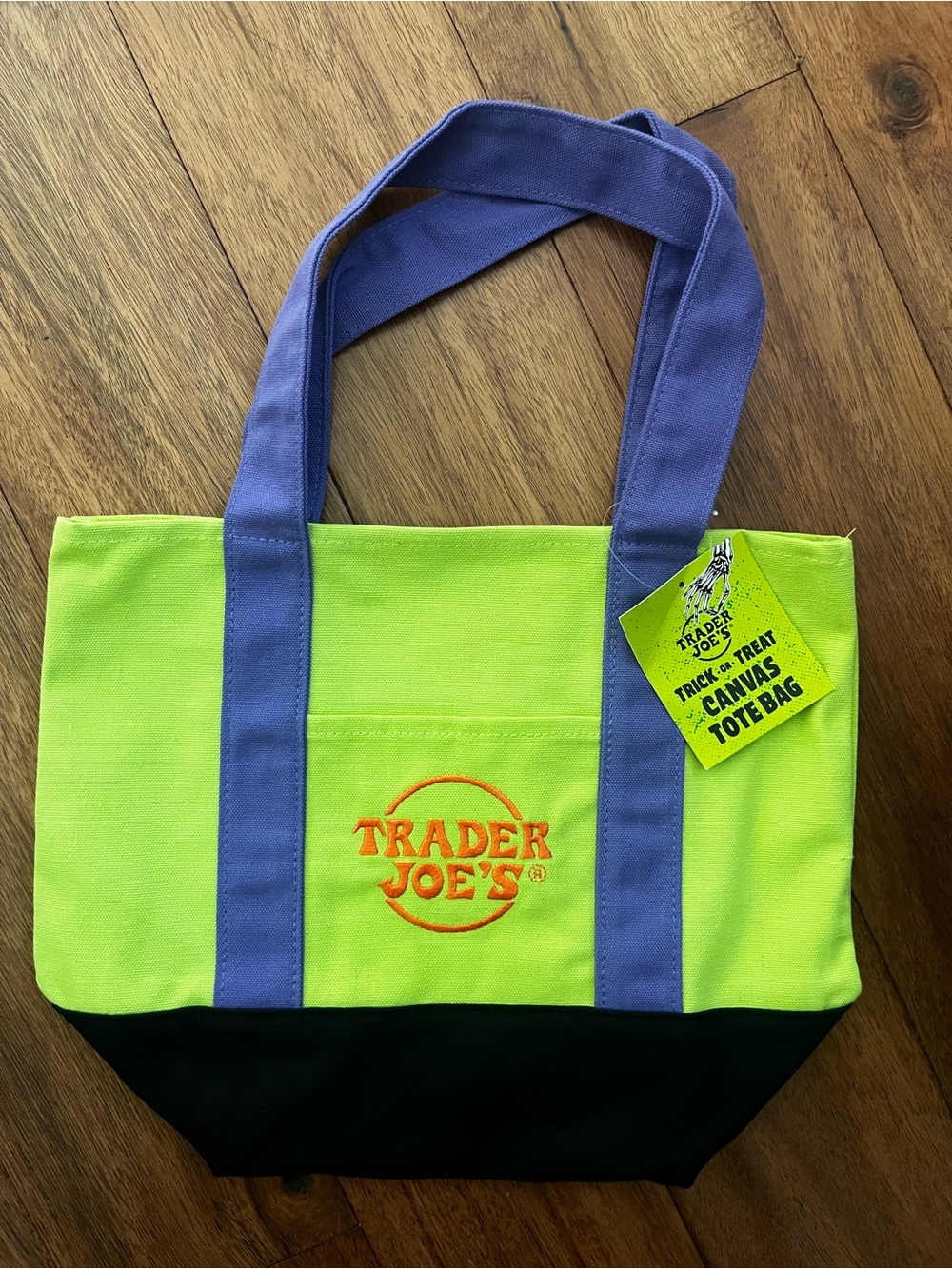 Trader Joe's Trick or Treat Halloween Canvas Mini Tote Bag NTW!